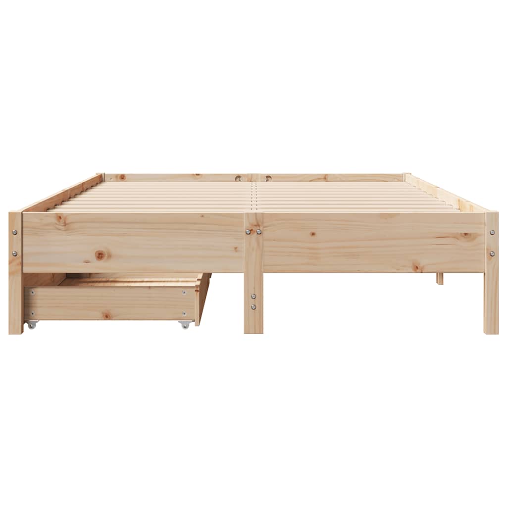 Cadre de lit sans matelas 140x200 cm bois massif de pin - XIOS