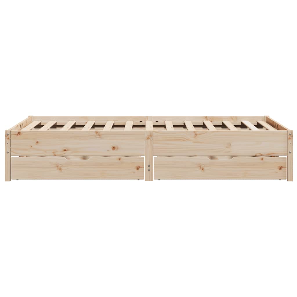 Cadre de lit sans matelas 140x200 cm bois massif de pin - XIOS