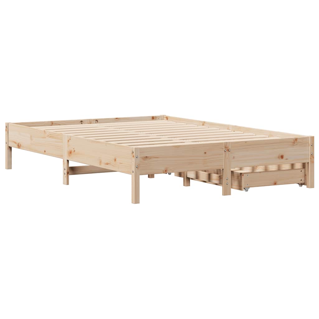 Cadre de lit sans matelas 140x200 cm bois massif de pin - XIOS