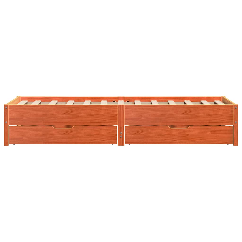 Cadre de lit sans matelas cire marron 100x200cm bois pin massif - XIOS