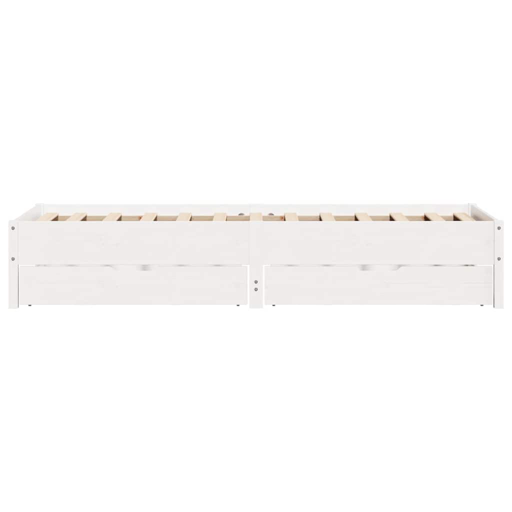 Cadre de lit sans matelas blanc 90x200 cm bois de pin massif - XIOS