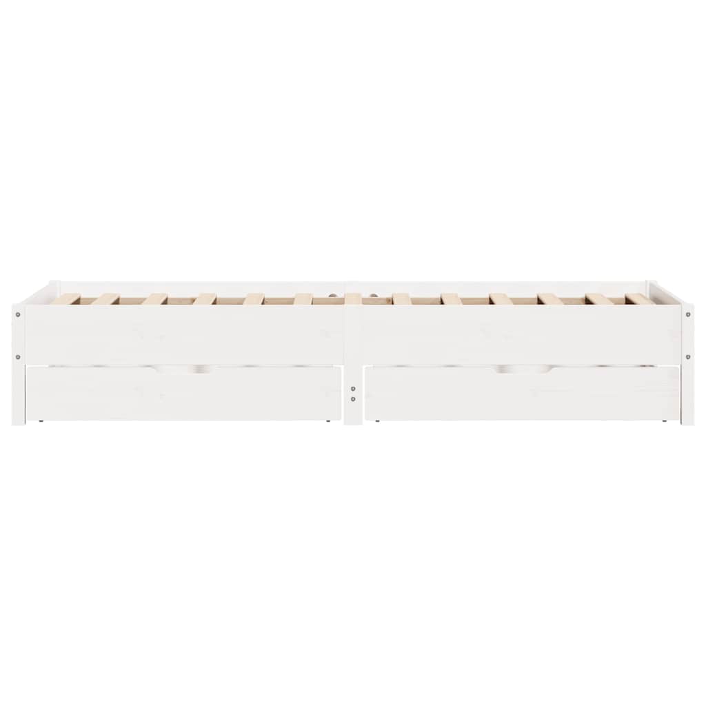 Cadre de lit sans matelas blanc 75x190 cm bois de pin massif - XIOS
