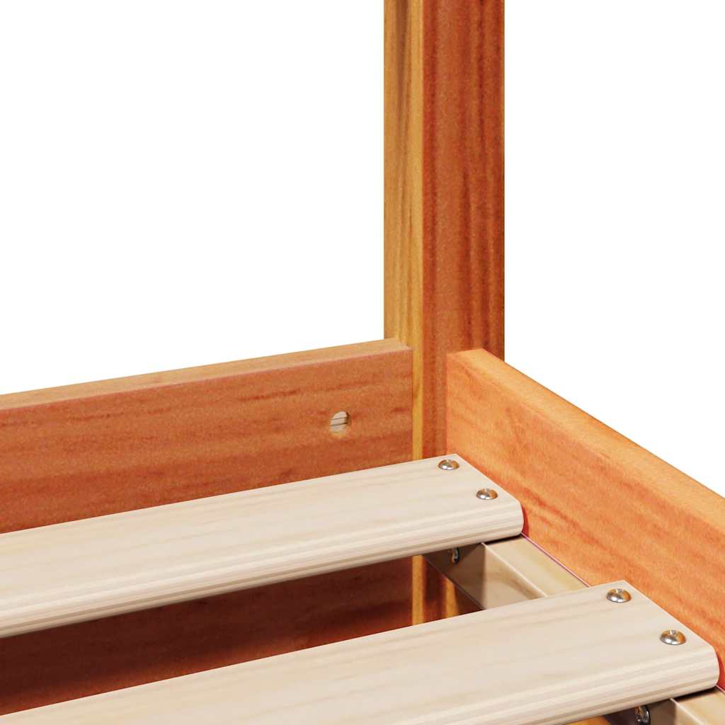 Cadre de lit sans matelas cire marron 200x200cm bois pin massif - XIOS