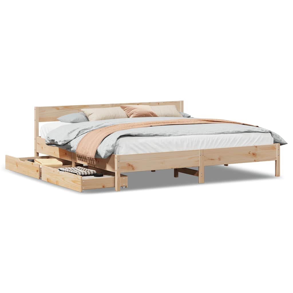 Cadre de lit sans matelas 180x200 cm bois massif de pin - XIOS