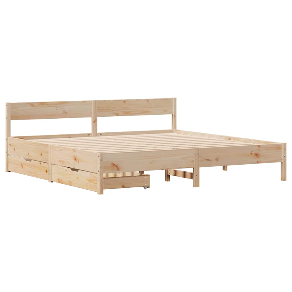 Cadre de lit sans matelas 180x200 cm bois massif de pin - XIOS