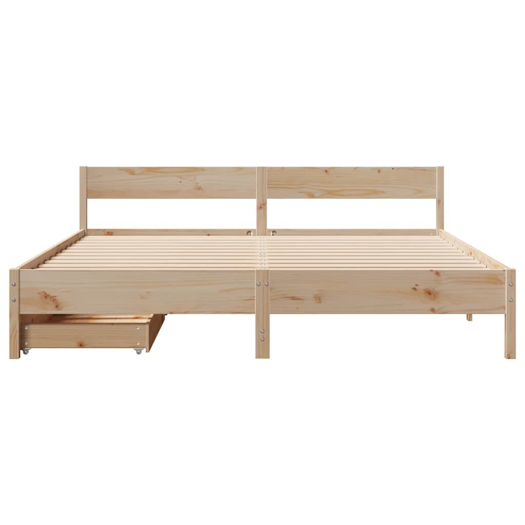 Cadre de lit sans matelas 180x200 cm bois massif de pin - XIOS