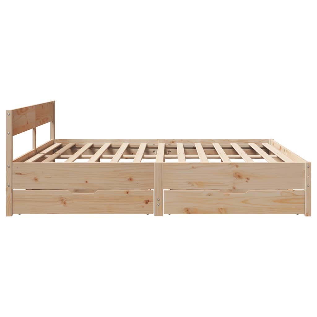 Cadre de lit sans matelas 180x200 cm bois massif de pin - XIOS