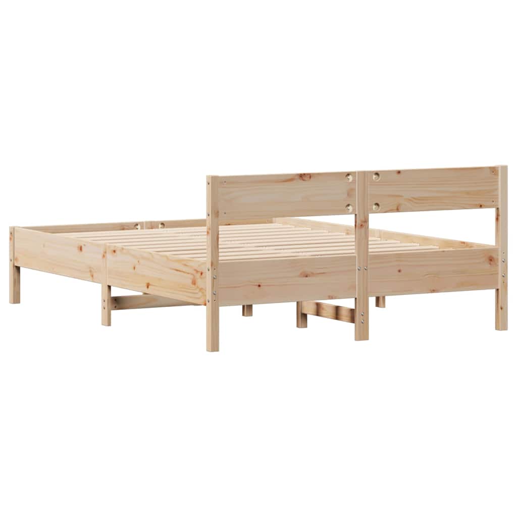 Cadre de lit sans matelas 150x200 cm bois de pin massif - XIOS