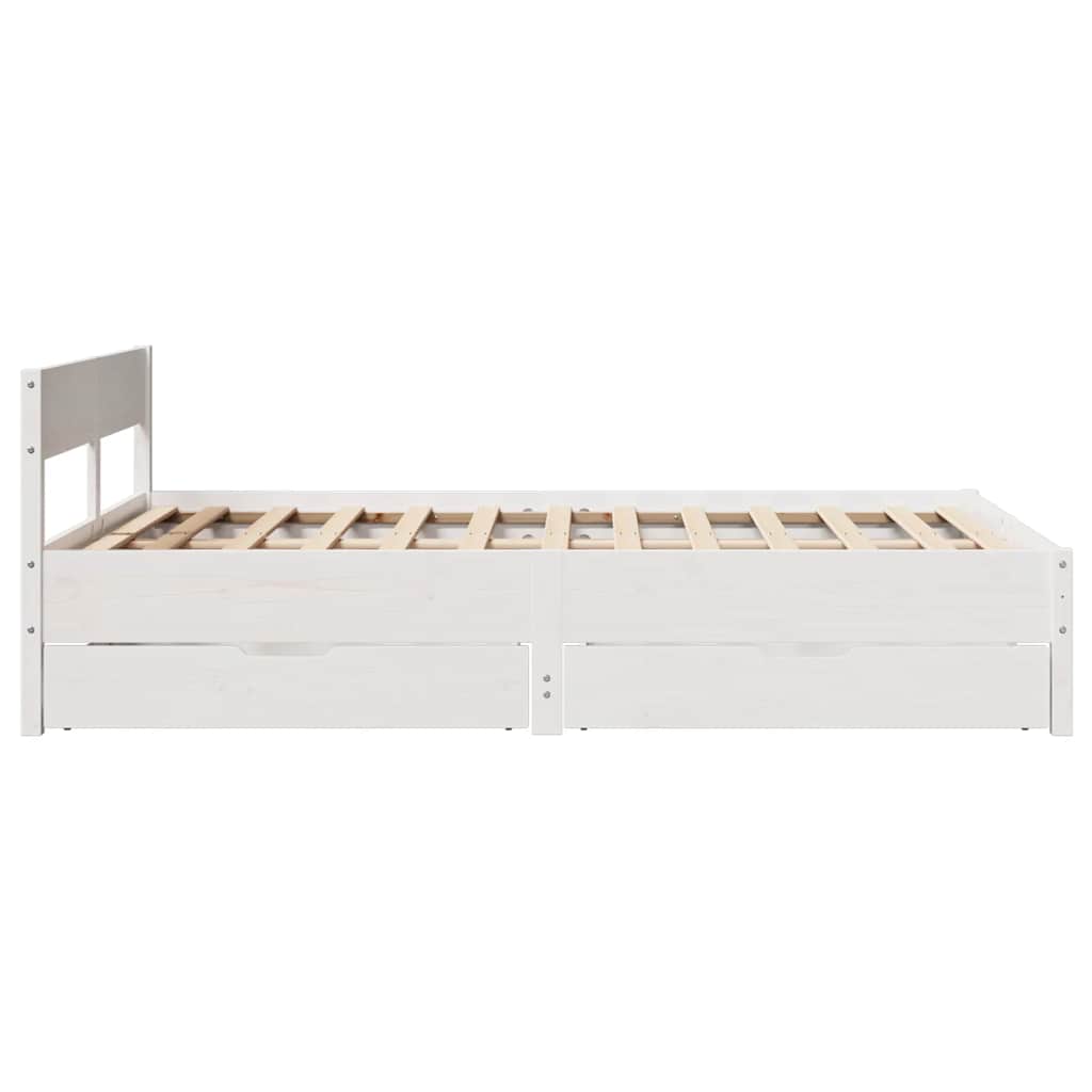 Cadre de lit sans matelas blanc 120x200 cm bois de pin massif - XIOS