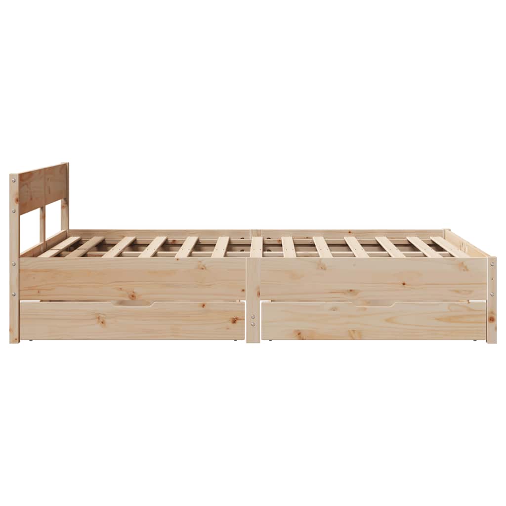Cadre de lit sans matelas 135x190 cm bois de pin massif - XIOS
