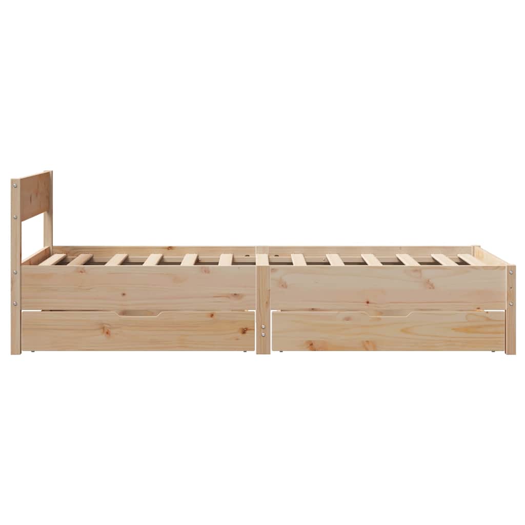 Cadre de lit sans matelas 75x190 cm bois de pin massif - XIOS