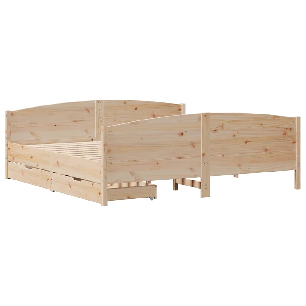 Cadre de lit sans matelas 200x200 cm bois massif de pin - XIOS