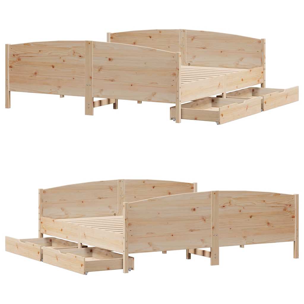 Cadre de lit sans matelas 200x200 cm bois massif de pin - XIOS