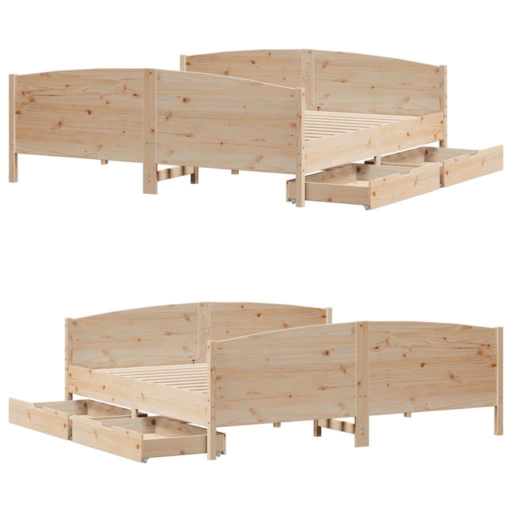 Cadre de lit sans matelas 180x200 cm bois massif de pin - XIOS