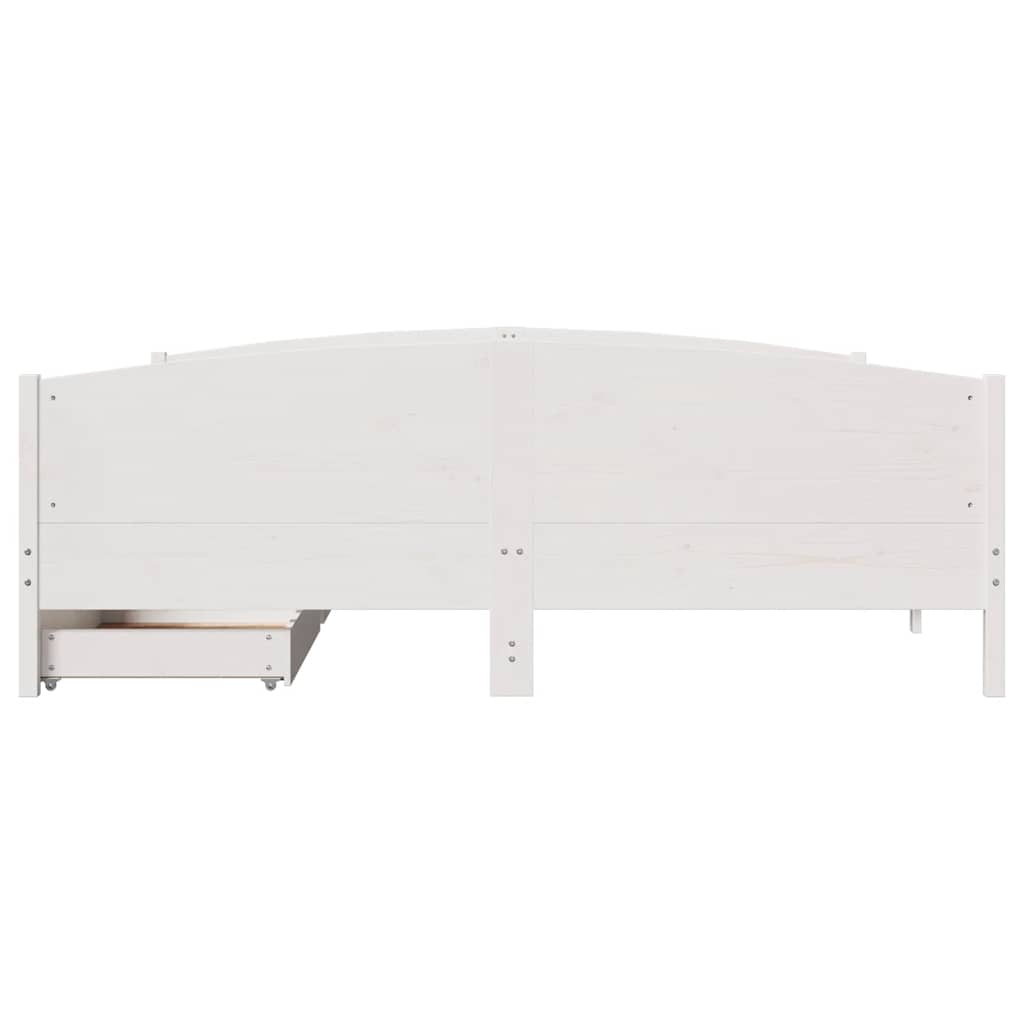 Cadre de lit sans matelas blanc 180x200 cm bois massif de pin - XIOS
