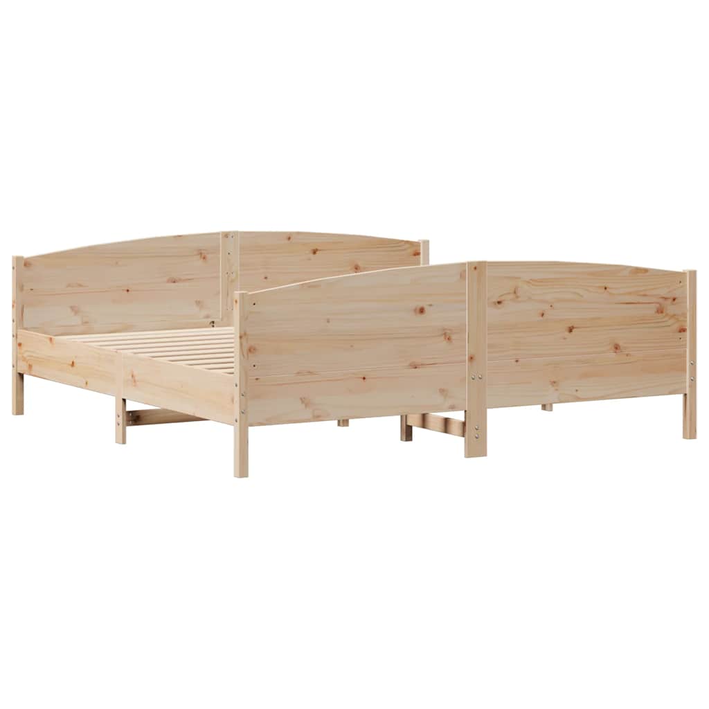 Cadre de lit sans matelas 160x200 cm bois massif de pin - XIOS