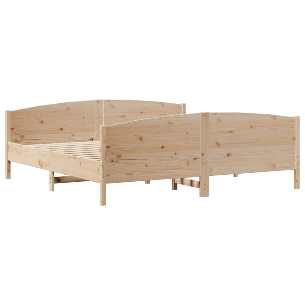 Cadre de lit sans matelas 160x200 cm bois massif de pin - XIOS