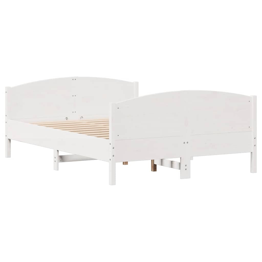 Cadre de lit sans matelas blanc 120x200 cm bois de pin massif - XIOS