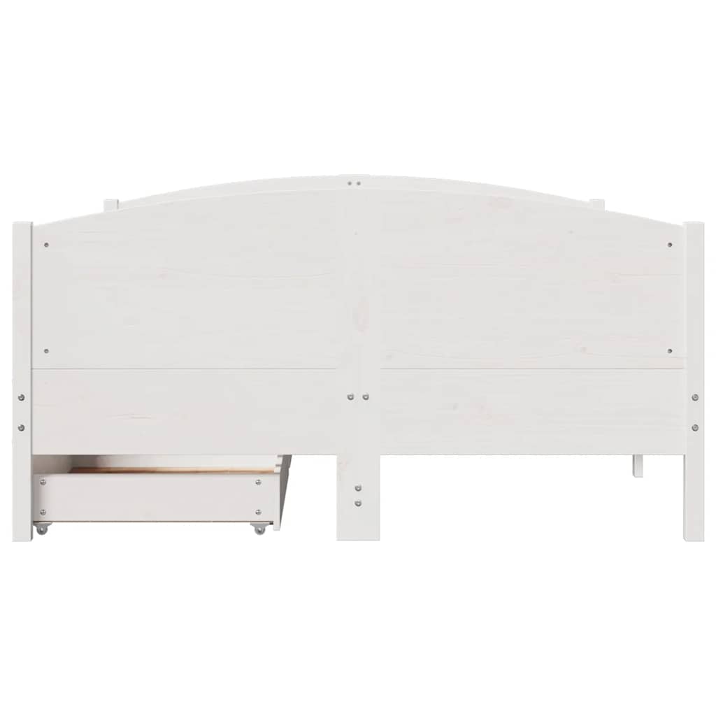 Cadre de lit sans matelas blanc 120x190 cm bois de pin massif - XIOS