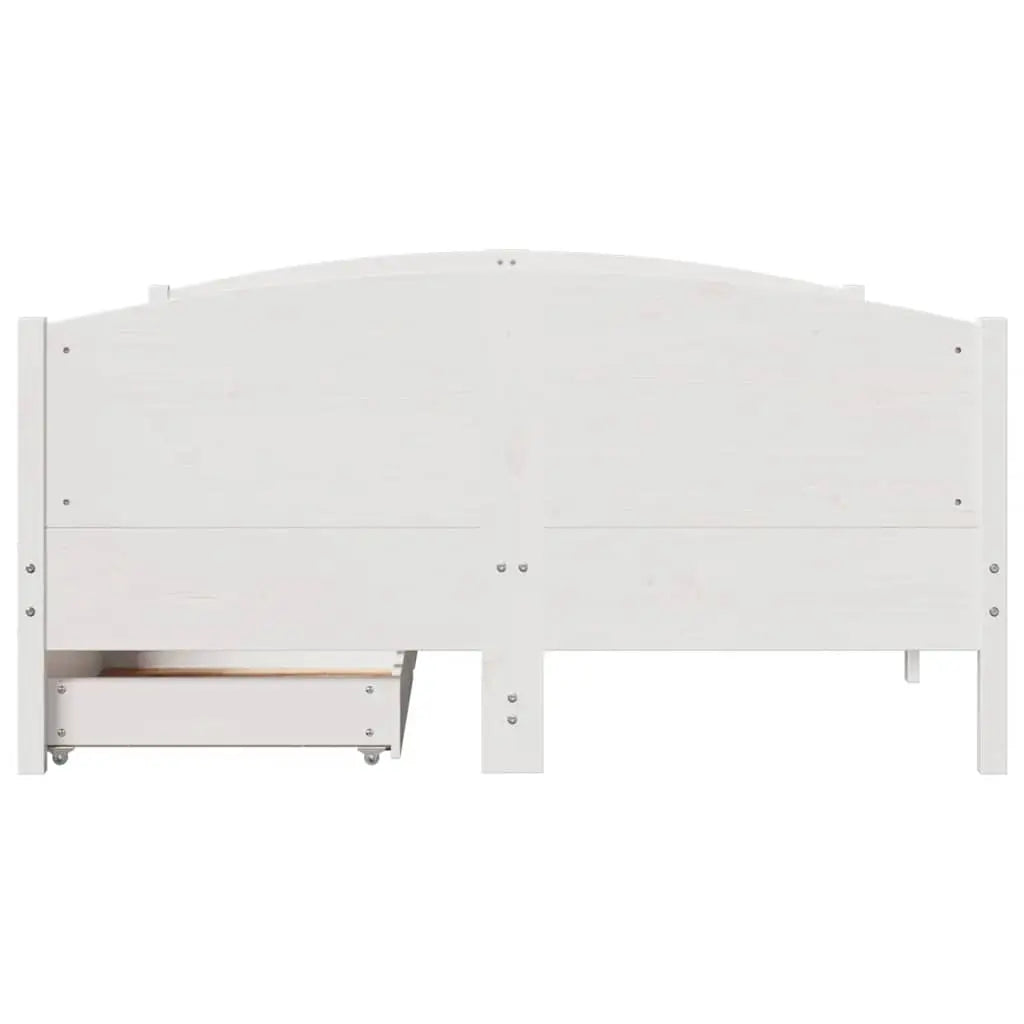 Cadre de lit sans matelas blanc 120x190 cm bois de pin massif - XIOS