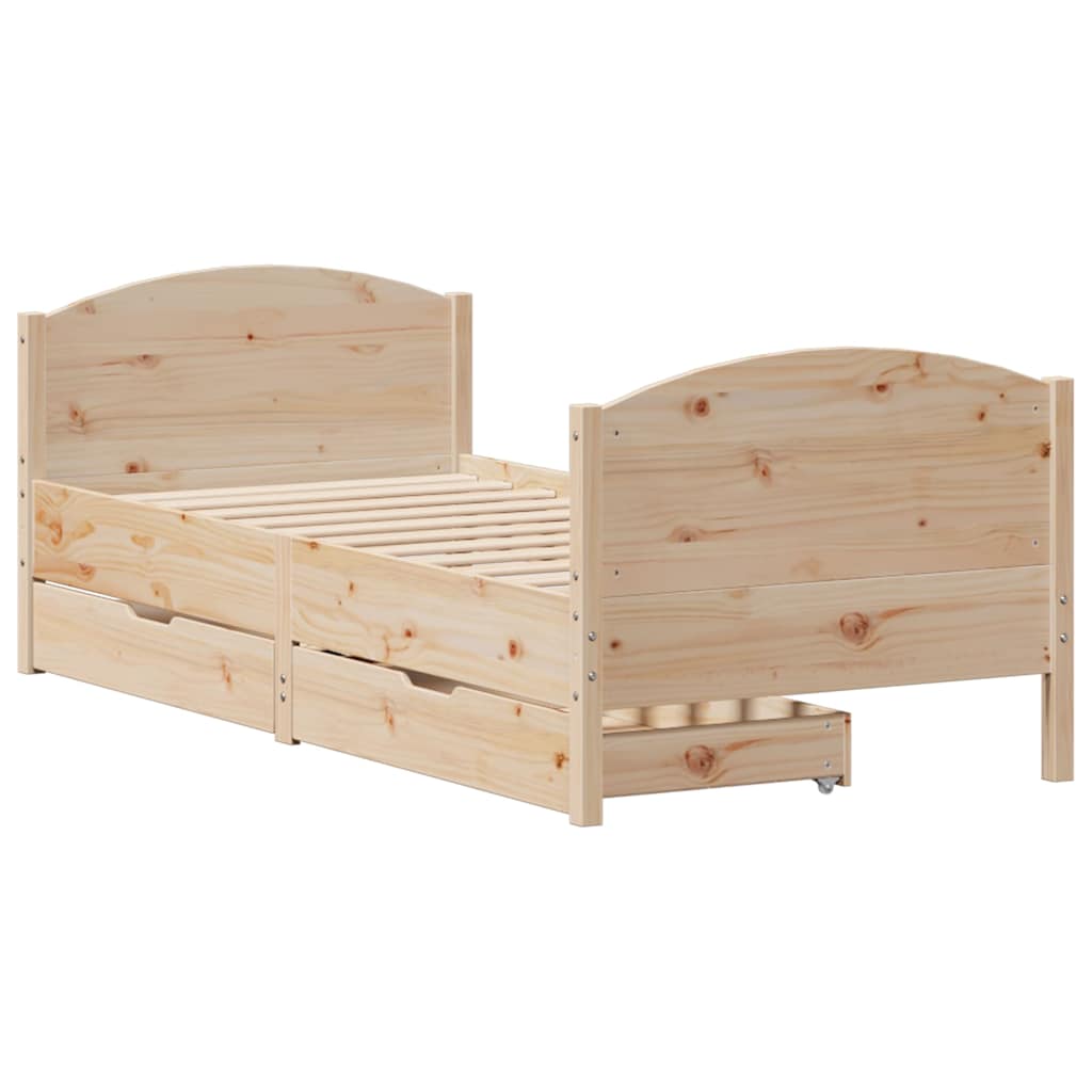 Cadre de lit sans matelas 100x200 cm bois massif de pin - XIOS