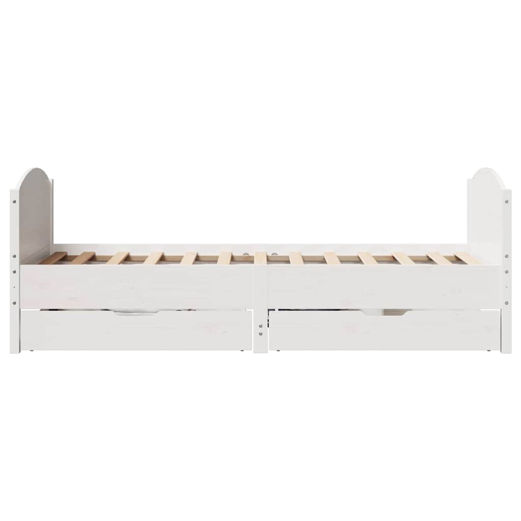 Cadre de lit sans matelas blanc 90x200 cm bois de pin massif - XIOS