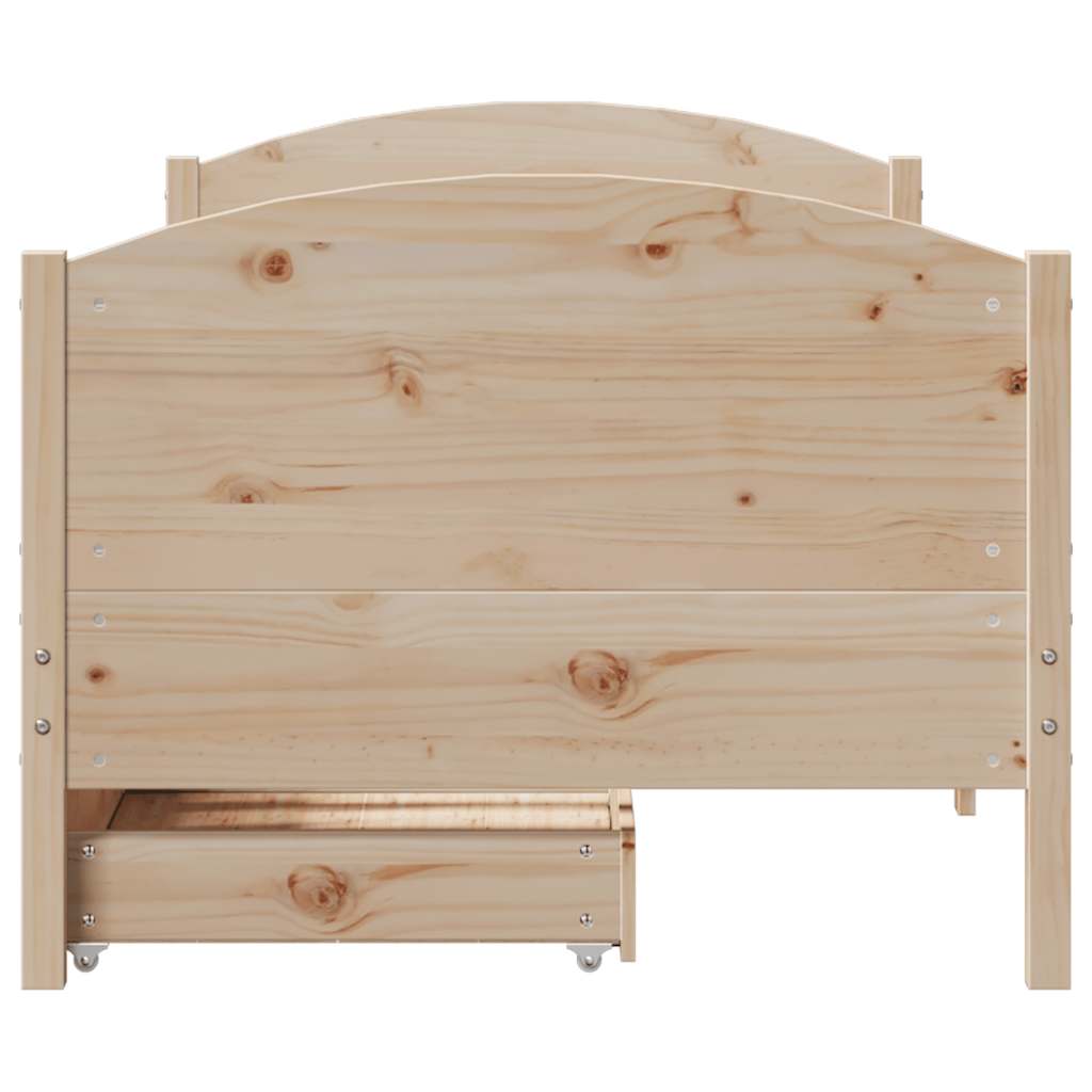 Cadre de lit sans matelas 75x190 cm bois de pin massif - XIOS
