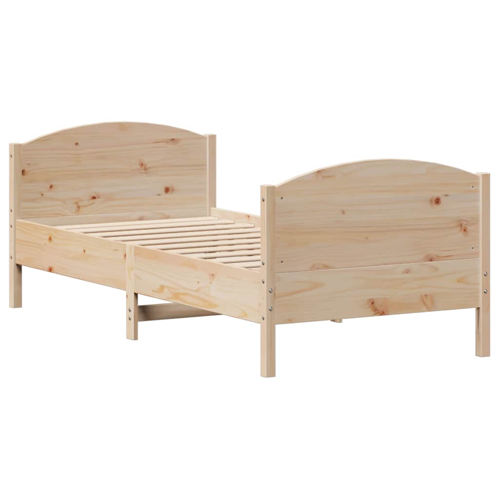 Cadre de lit sans matelas 75x190 cm bois de pin massif - XIOS