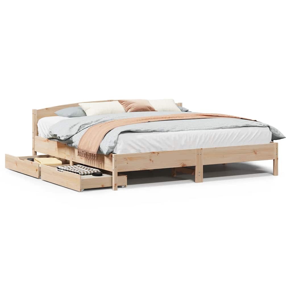 Cadre de lit sans matelas 200x200 cm bois massif de pin - XIOS