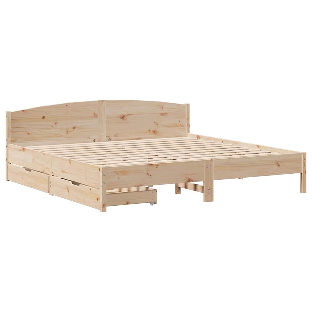 Cadre de lit sans matelas 200x200 cm bois massif de pin - XIOS
