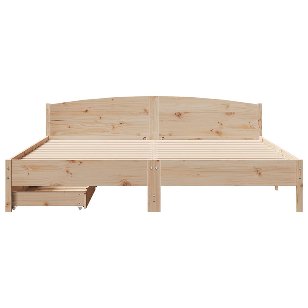 Cadre de lit sans matelas 200x200 cm bois massif de pin - XIOS