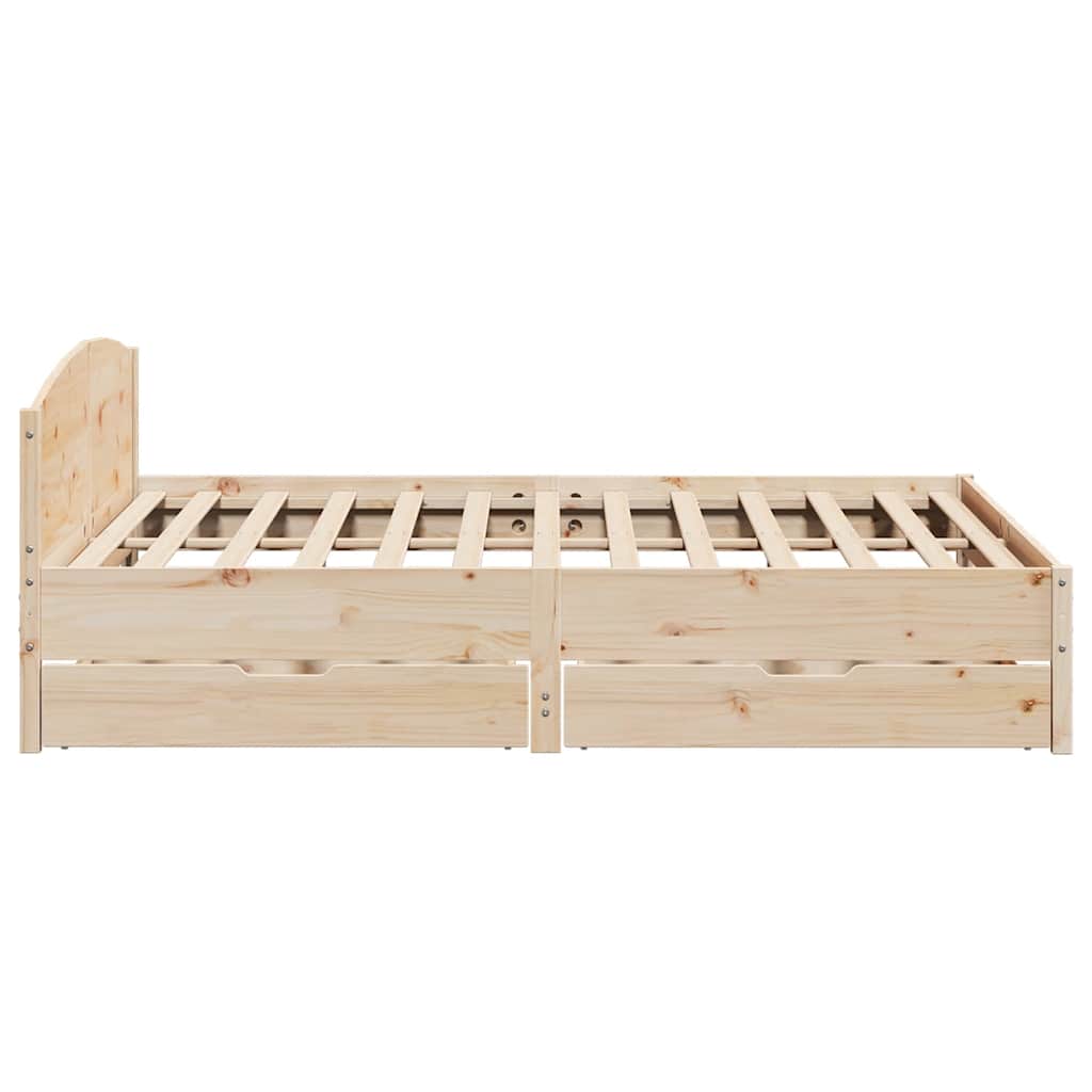 Cadre de lit sans matelas 200x200 cm bois massif de pin - XIOS