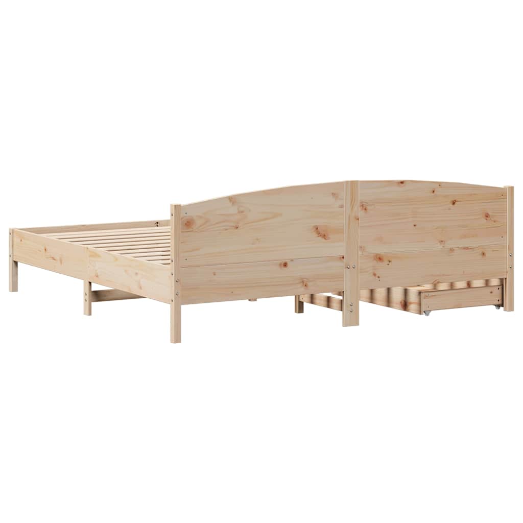 Cadre de lit sans matelas 200x200 cm bois massif de pin - XIOS