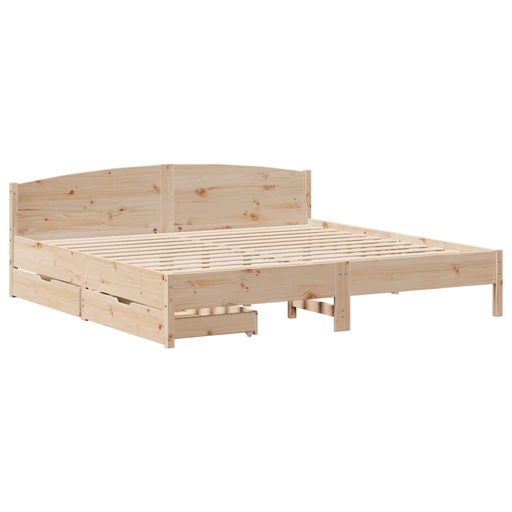 Cadre de lit sans matelas 180x200 cm bois massif de pin - XIOS