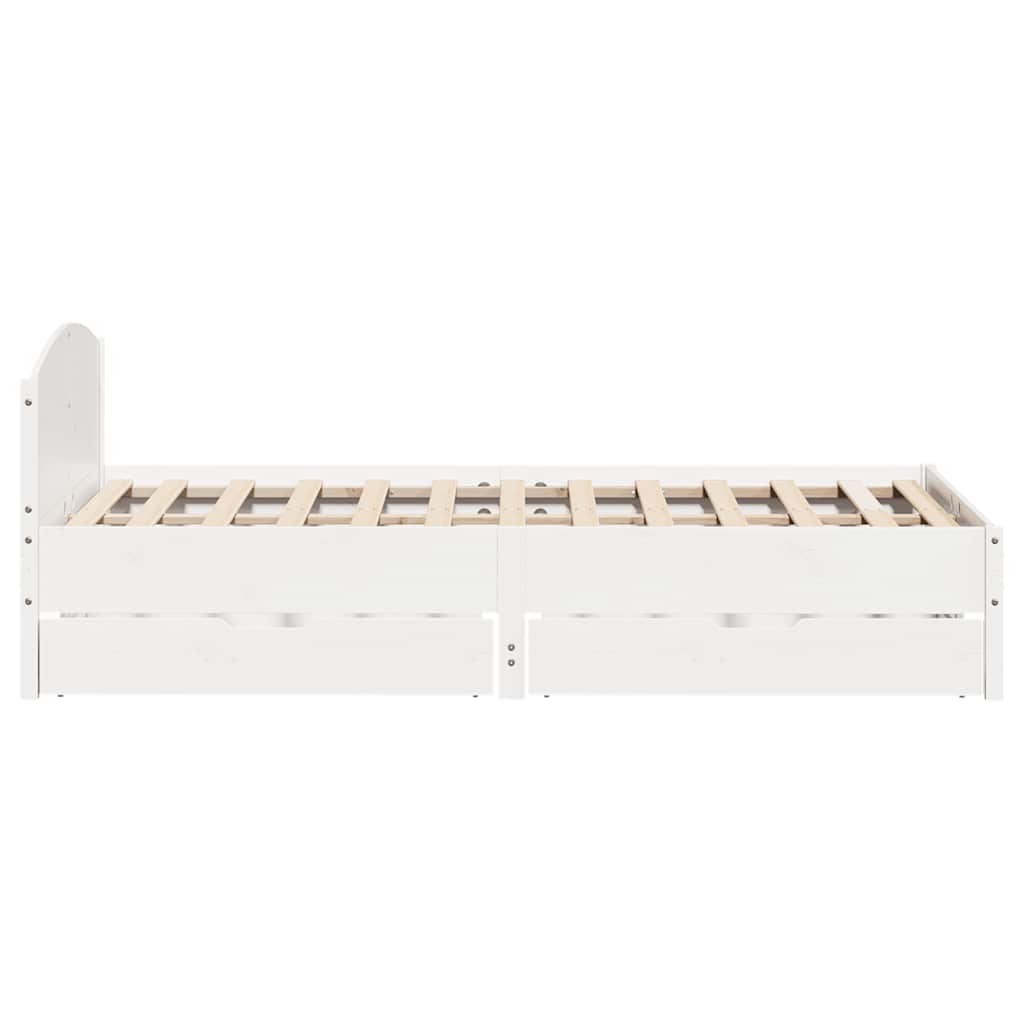 Cadre de lit sans matelas blanc 120x190 cm bois de pin massif - XIOS