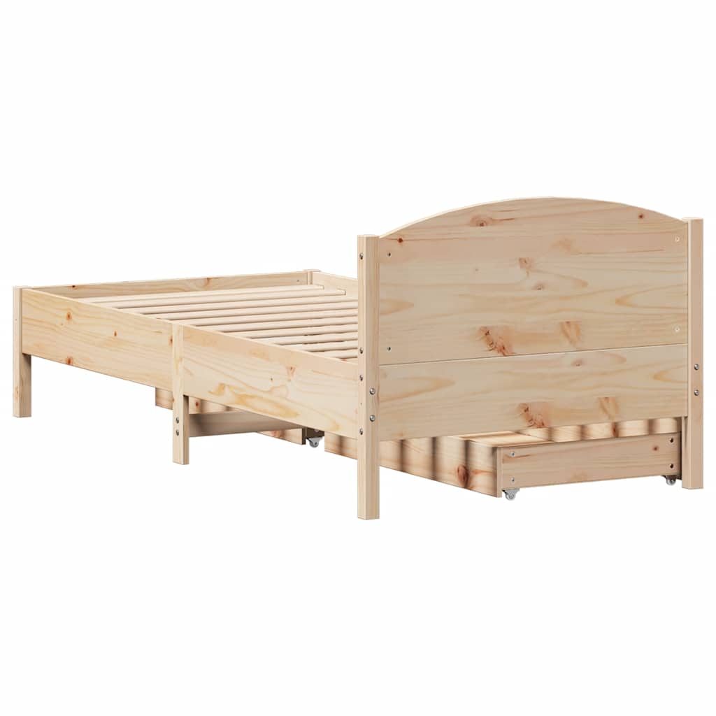 Cadre de lit sans matelas 100x200 cm bois massif de pin - XIOS
