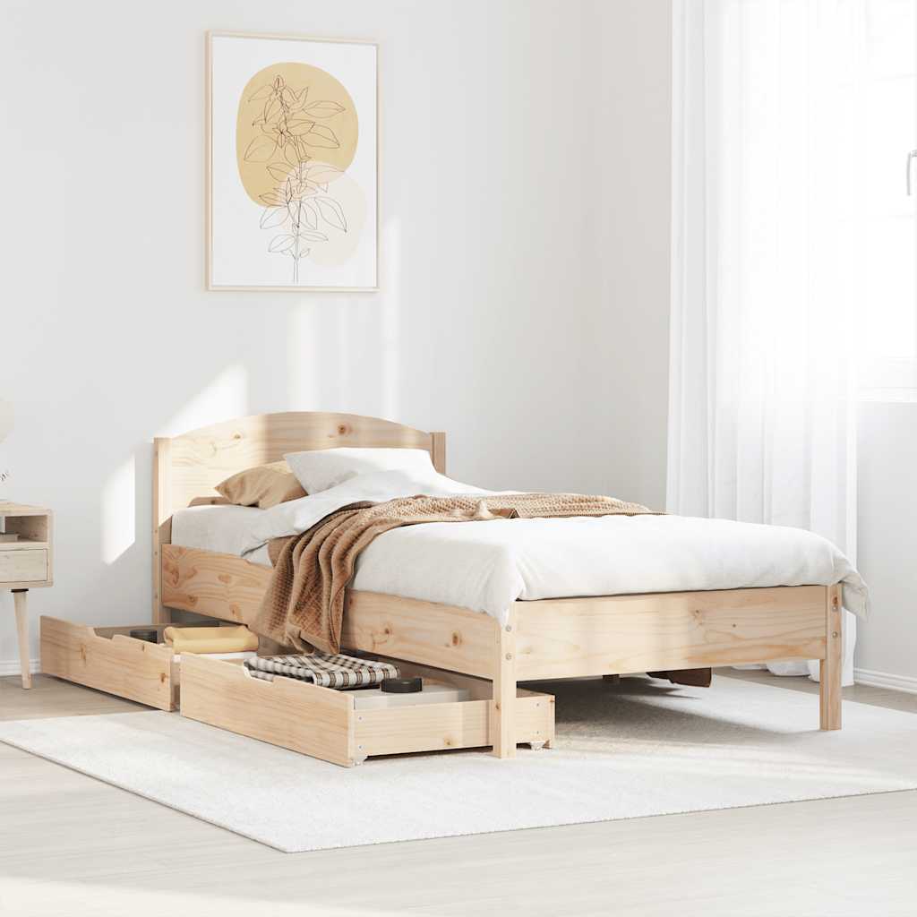 Cadre de lit sans matelas 100x200 cm bois massif de pin - XIOS