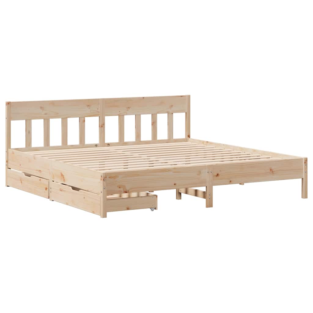 Cadre de lit sans matelas 200x200 cm bois massif de pin - XIOS
