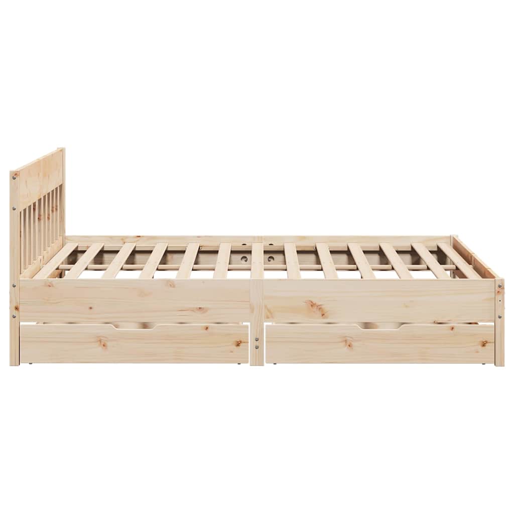 Cadre de lit sans matelas 200x200 cm bois massif de pin - XIOS