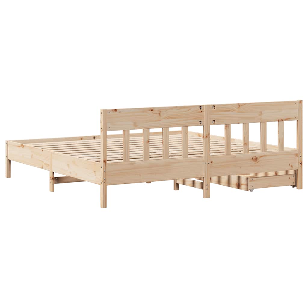 Cadre de lit sans matelas 200x200 cm bois massif de pin - XIOS