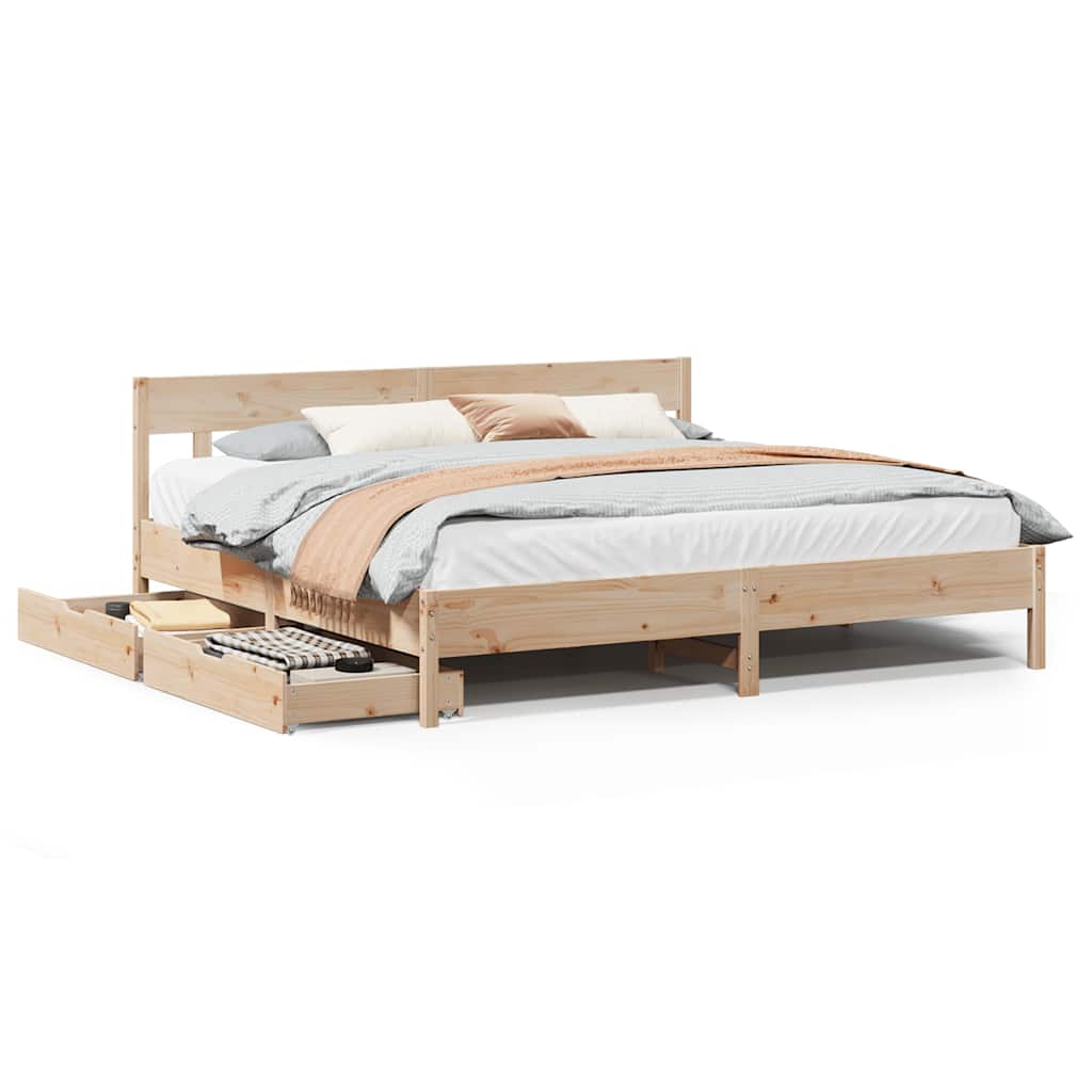 Cadre de lit sans matelas 180x200 cm bois massif de pin - XIOS