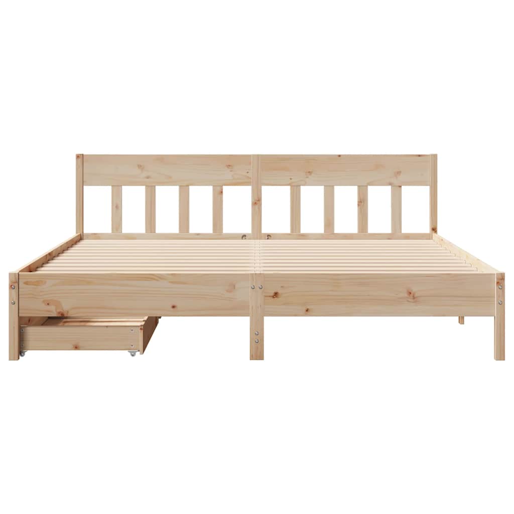 Cadre de lit sans matelas 180x200 cm bois massif de pin - XIOS
