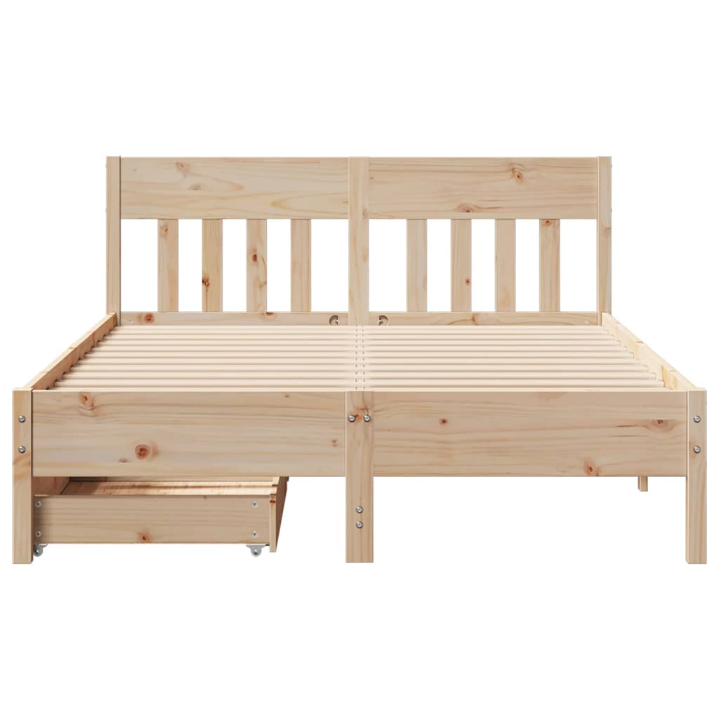 Cadre de lit sans matelas 150x200 cm bois de pin massif - XIOS