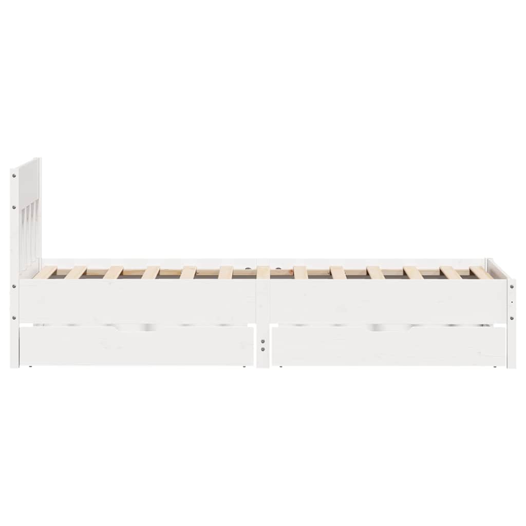 Cadre de lit sans matelas blanc 100x200 cm bois de pin massif - XIOS