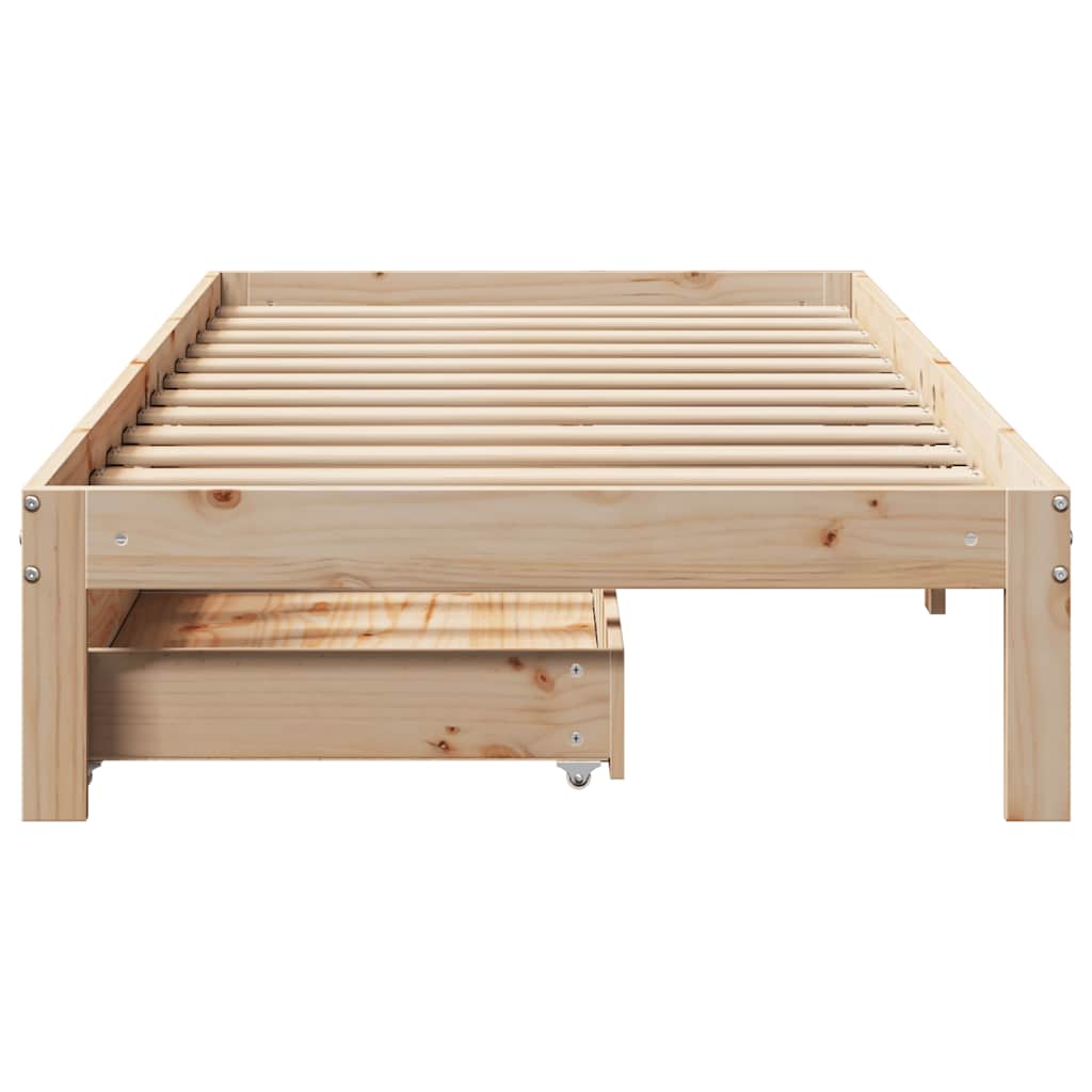 Cadre de lit avec tiroirs sans matelas 75x190 cm - XIOS