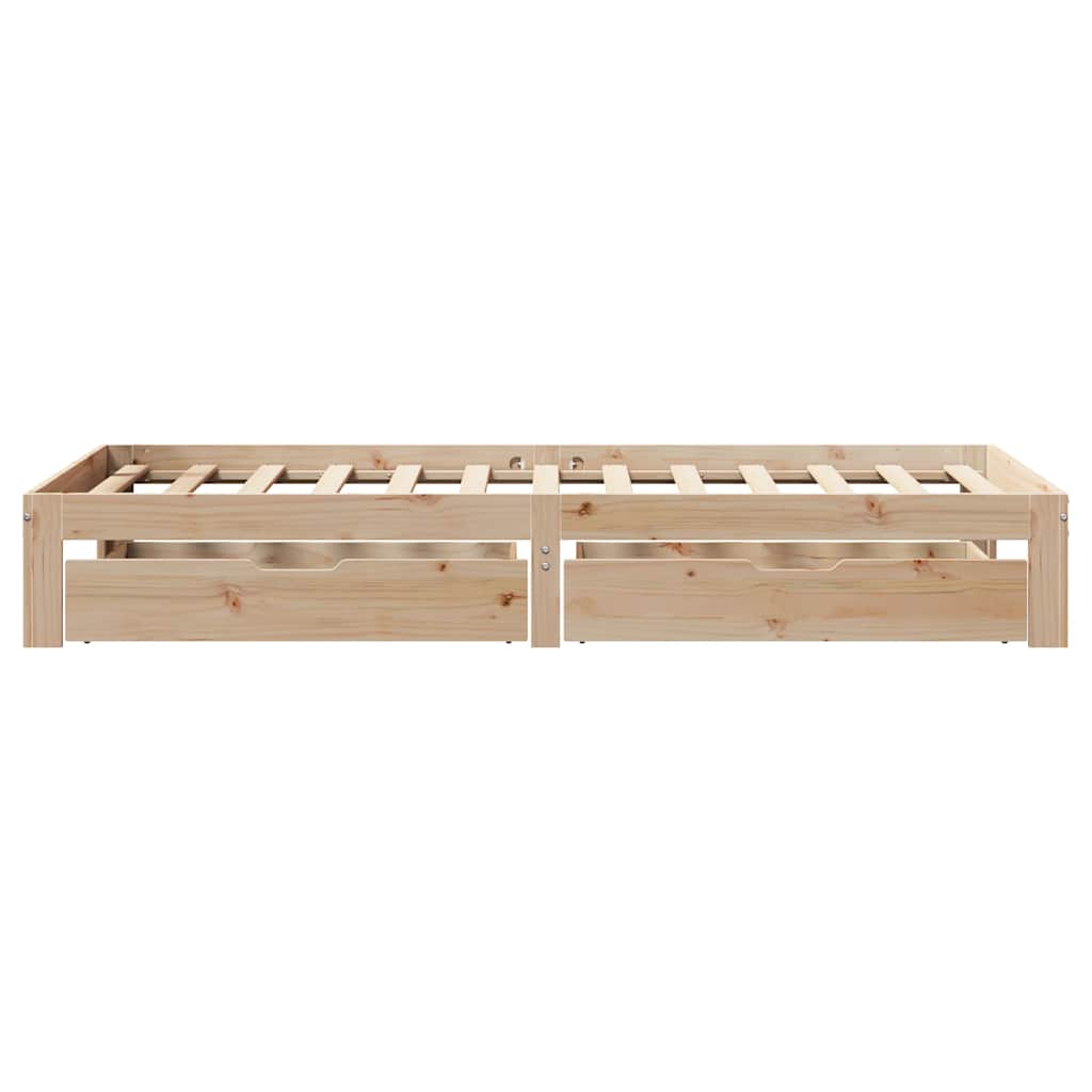 Cadre de lit avec tiroirs sans matelas 75x190 cm - XIOS