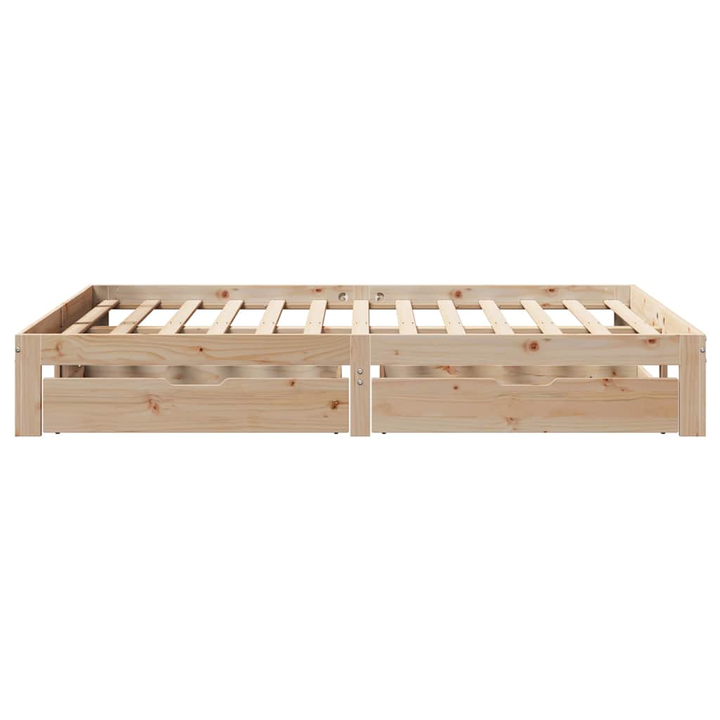 Cadre de lit avec tiroirs sans matelas 120x190 cm - XIOS