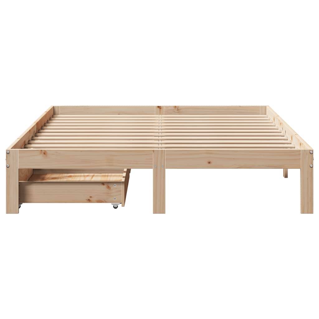 Cadre de lit avec tiroirs sans matelas 135x190 cm - XIOS