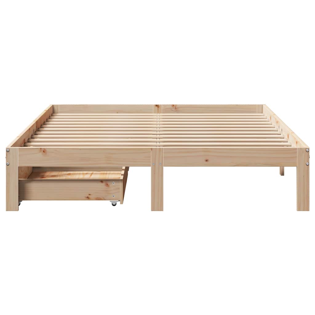 Cadre de lit avec tiroirs sans matelas 140x190 cm - XIOS