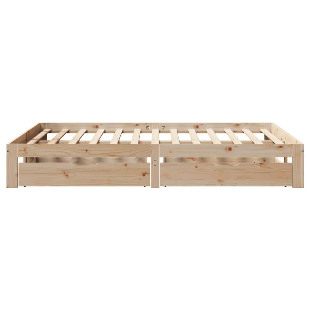 Cadre de lit avec tiroirs sans matelas 140x190 cm - XIOS